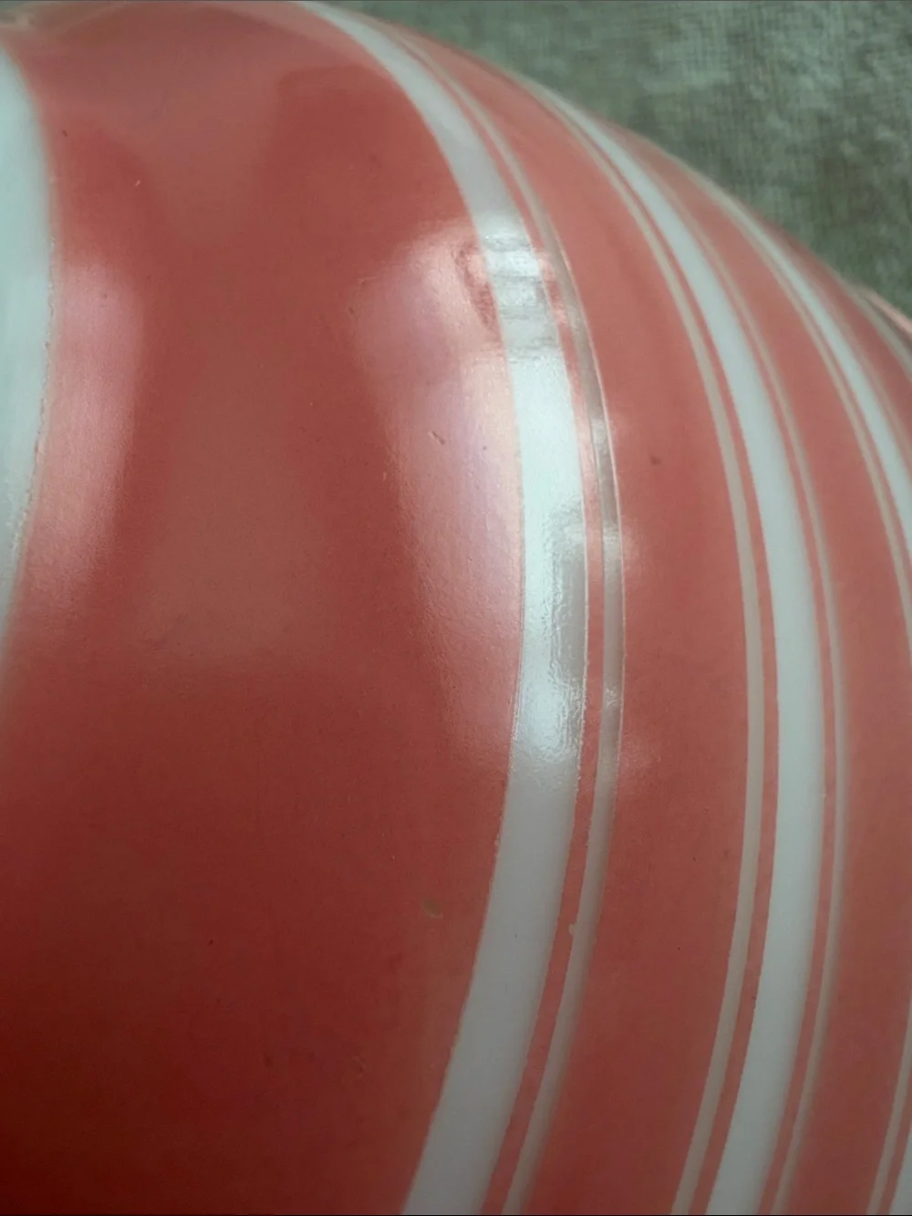 Vintage Pyrex 402 Pink & White Stripe Nesting Mixing Bowl 1.5 Quart